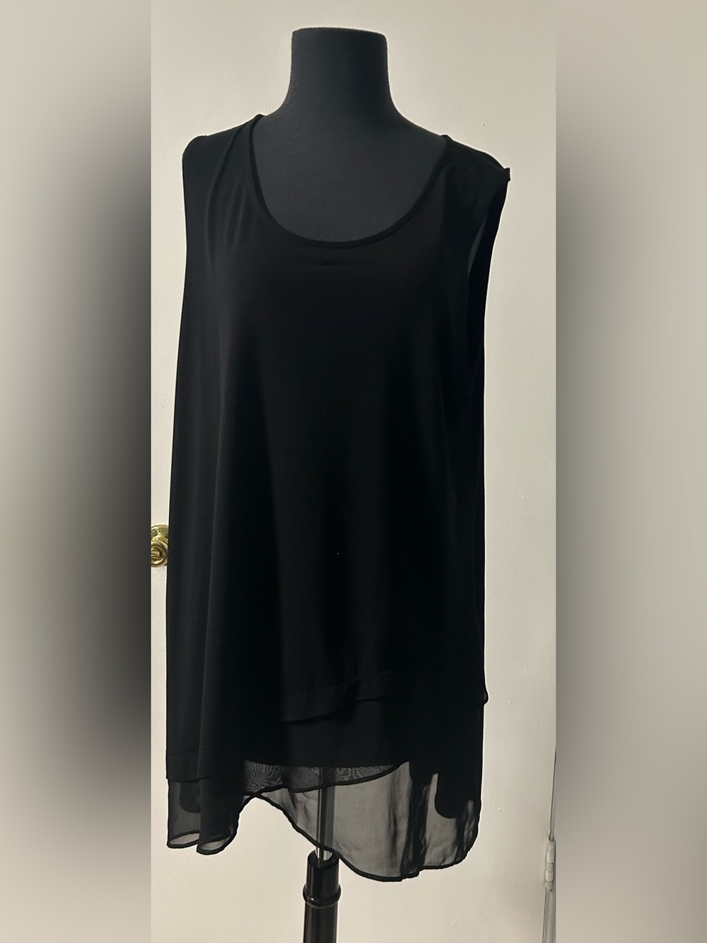 Alfani Black Layered Sleeveless Top